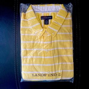 Lands’ End nautical yellow button down shirt